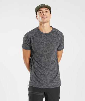 Gymshark Retake Seamless Muške T Shirts Crne Bijele | HR 2470GSO